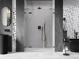 Mexen Lunar Shower Door Hinged Left 120 cm, Transparent, Gun Metal - 834S-120-050-95-00-L