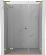 Mexen Lunar L left hinged shower door 155 cm, transparent, gold - 834SL-155-050-50-00-L