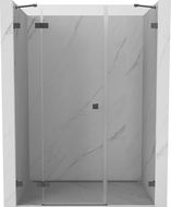 Mexen Lunar 160 cm Left Hinged Shower Door, Transparent, Gun Metal - 834S-160-050-95-00-L