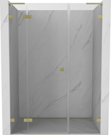 Mexen Lunar L shower door hinged left 120 cm, transparent, brushed gold - 834SL-120-050-55-00-L