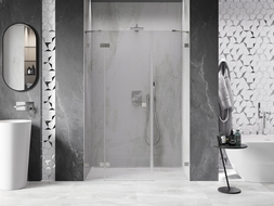 Mexen Lunar Shower Door Left 120 cm, Transparent, Brushed Nickel - 834S-120-050-97-00-L