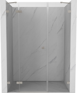 Mexen Lunar left-hinged shower doors 125 cm, transparent, brushed nickel - 834S-125-050-97-00-L