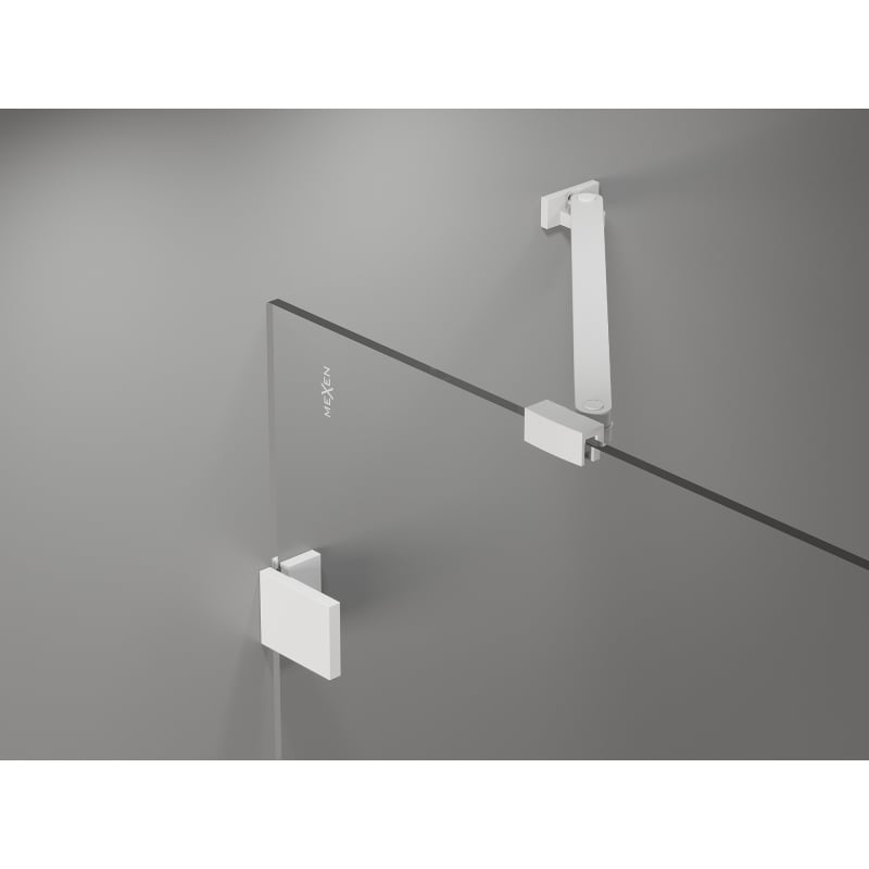 Mexen Lunar 1-wing shower screen 90 x 150 cm, transparent, white - 897-090-000-20-00