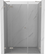 Mexen Lunar Left Hinged Shower Door 130 cm, Transparent, Brushed Nickel - 834S-130-050-97-00-L