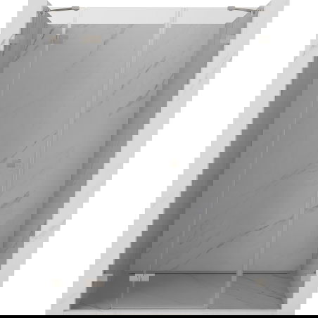Mexen Lunar Left Hinged Shower Door 135 cm, Transparent, Brushed Nickel - 834S-135-050-97-00-L
