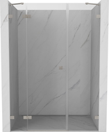 Mexen Lunar 135 cm Left Hinged Shower Door, Transparent, Brushed Nickel - 834S-135-050-97-00-L