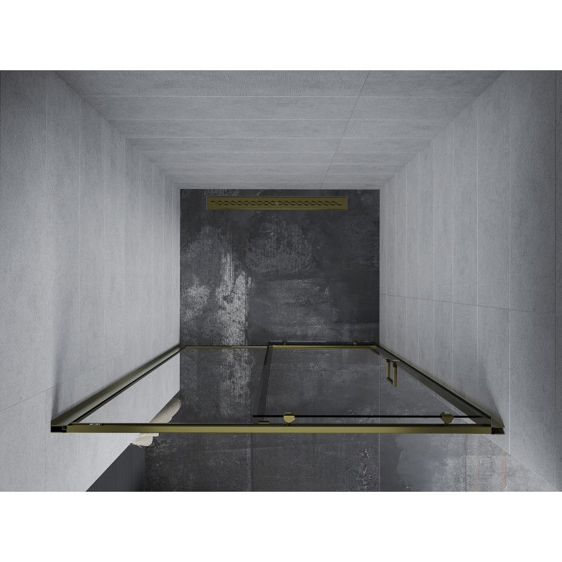 Mexen Apia 150 cm Sliding Shower Door, Transparent, Gold - 845-150-000-50-00
