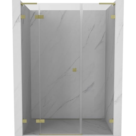 Mexen Lunar L left hinged shower door 125 cm, transparent, brushed gold - 834SL-125-050-55-00-L