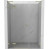 Mexen Lunar L left hinged shower door 125 cm, transparent, brushed gold - 834SL-125-050-55-00-L
