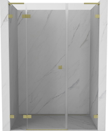 Mexen Lunar L Left-Hand Swing Shower Door 130 cm, Transparent, Brushed Gold - 834SL-130-050-55-00-L