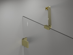 Mexen Lunar Shower Screen 1-Panel 100 x 150 cm, Transparent, Gold - 897-100-000-50-00