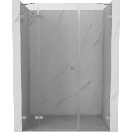 Mexen Lunar left side hinged shower door 155 cm, transparent, brushed nickel - 834S-155-050-97-00-L
