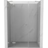 Mexen Lunar left side hinged shower door 155 cm, transparent, brushed nickel - 834S-155-050-97-00-L
