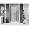 Mexen Lunar left side hinged shower door 155 cm, transparent, brushed nickel - 834S-155-050-97-00-L