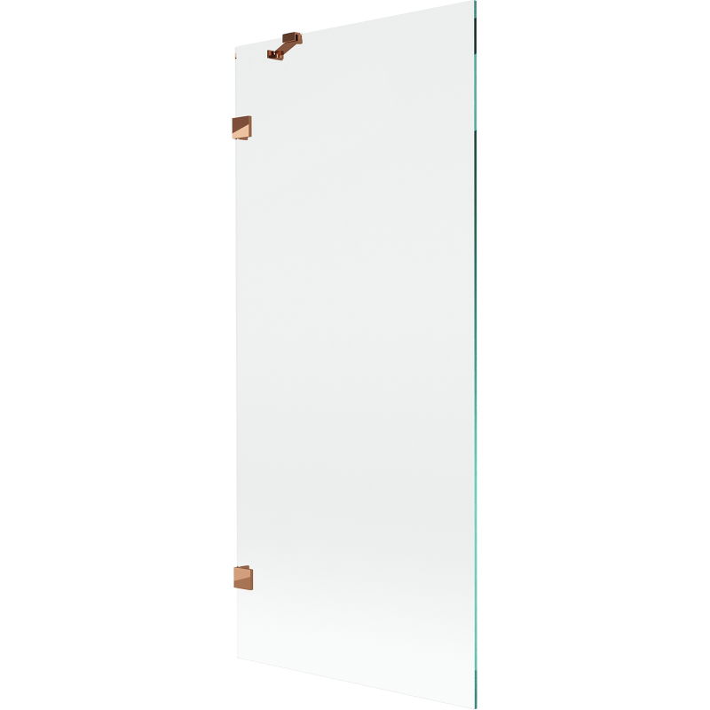 Mexen Lunar 1-panel Bathtub Screen 80 x 150 cm, Transparent, Rose Gold - 897-080-000-60-00