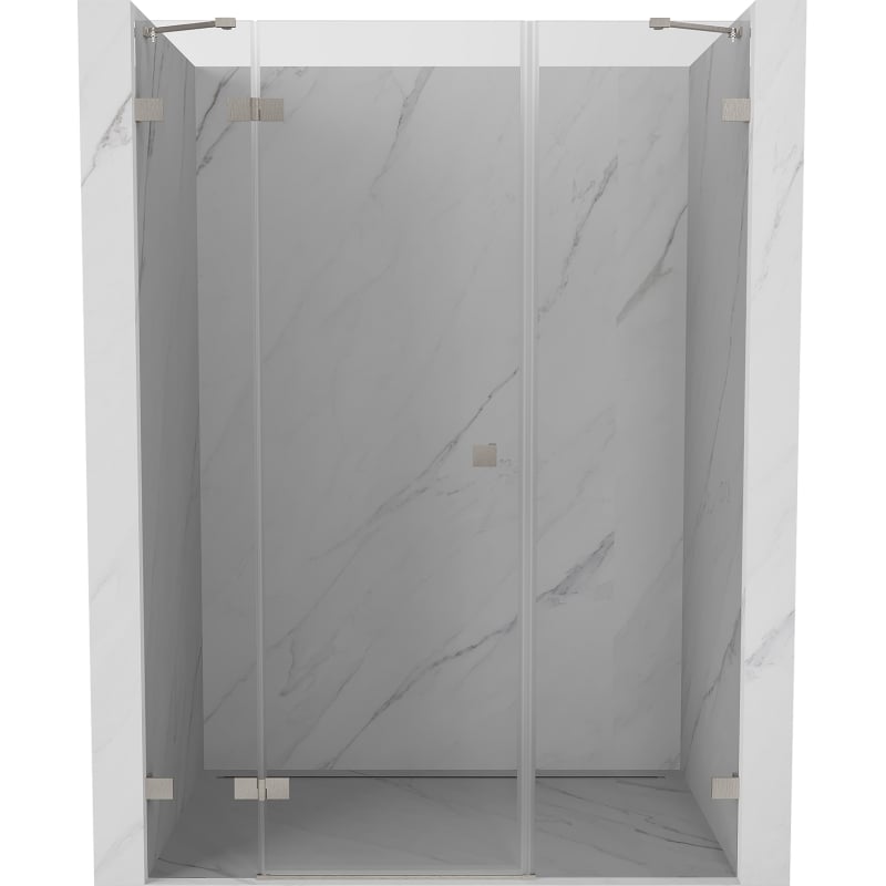 Mexen Lunar Shower Doors, Left Swing, 160 cm, Transparent, Brushed Nickel - 834S-160-050-97-00-L