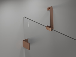 Mexen Lunar 1-panel bath screen 50 x 150 cm, transparent, brushed copper - 897-050-000-65-00