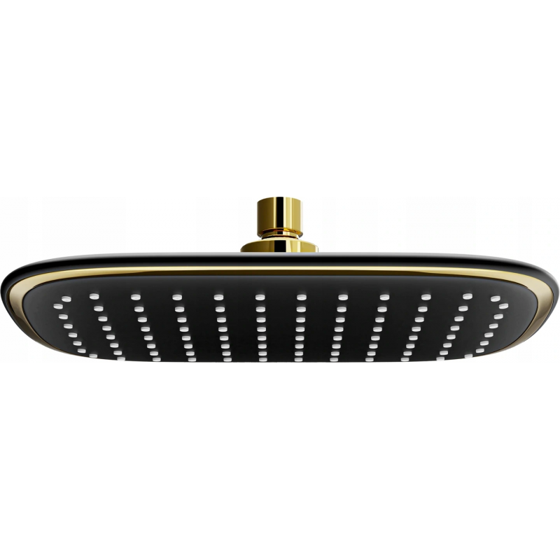 Mexen D-49 rain shower head 25x19 cm, black/gold - 79749-75
