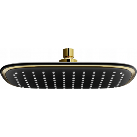 Mexen D-49 rain shower head 25x19 cm, black/gold - 79749-75