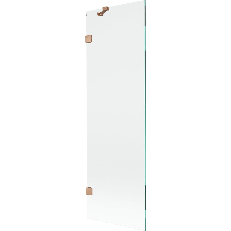 Mexen Lunar 1-wing Bath Screen 60 x 150 cm, Transparent, Brushed Copper - 897-060-000-65-00