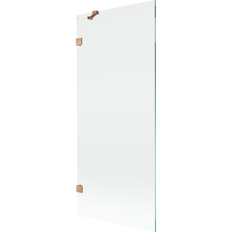 Mexen Lunar 1-panel Bath Screen 80 x 150 cm, Transparent, Brushed Copper - 897-080-000-65-00
