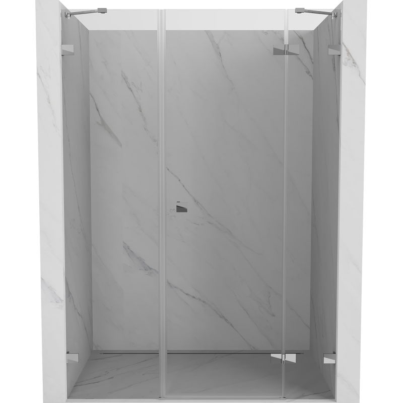Mexen Lunar 140 cm Right Hinged Shower Door, Transparent, Chrome - 834S-140-050-01-00-P