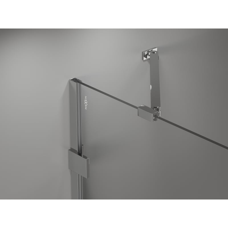 Mexen Lunar 150 cm Right Hinged Shower Door, Transparent, Chrome - 834S-150-050-01-00-P