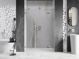 Mexen Lunar Right Hinged Shower Door 155 cm, Transparent, Chrome - 834S-155-050-01-00-P