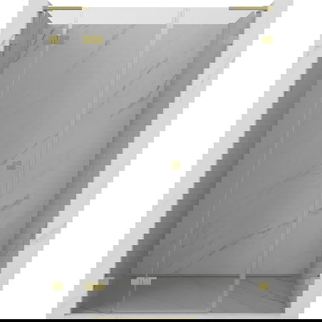 Mexen Lunar L left-hand hinged shower door 155 cm, transparent, brushed gold - 834SL-155-050-55-00-L