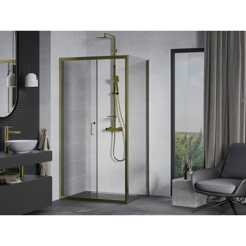 Mexen Apia sliding shower cabin 95 x 80 cm, transparent, gold - 840-095-080-50-00