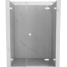 Mexen Lunar 140 cm Right Hinged Shower Door, Transparent, White - 834S-140-050-20-00-P