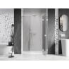 Mexen Lunar 140 cm Right Hinged Shower Door, Transparent, White - 834S-140-050-20-00-P