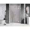 Mexen Lunar 140 cm Right Hinged Shower Door, Transparent, White - 834S-140-050-20-00-P