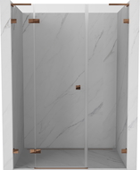 Mexen Lunar L left swing shower door 120 cm, transparent, rose gold - 834SL-120-050-60-00-L