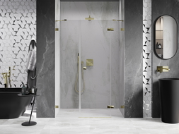 Mexen Lunar shower door right hinged 120 cm, transparent, gold - 834S-120-050-50-00-P