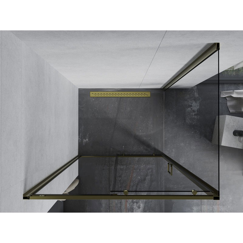 Mexen Apia sliding shower cabin 100 x 70 cm, transparent, gold - 840-100-070-50-00