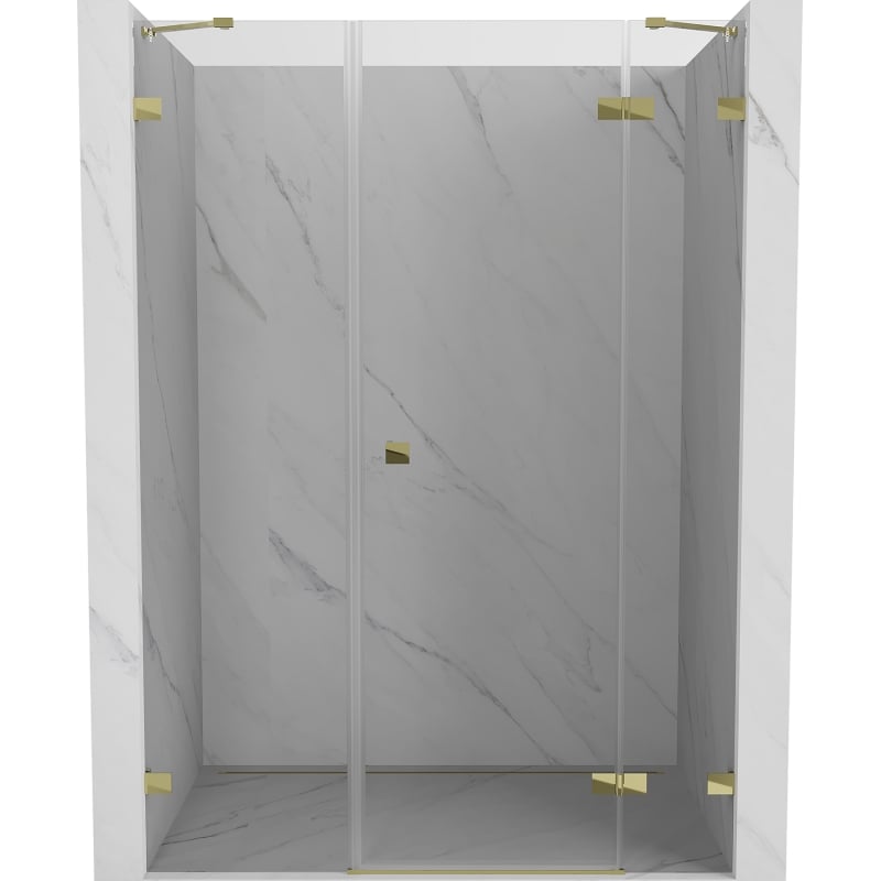 Mexen Lunar right-side hinged shower door 130 cm, transparent, gold - 834S-130-050-50-00-P