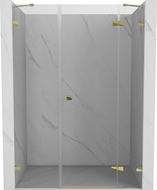 Mexen Lunar right-hinged shower door 130 cm, transparent, gold - 834S-130-050-50-00-P