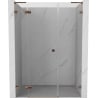 Mexen Lunar L shower door, left-hinged, 140 cm, transparent, rose gold - 834SL-140-050-60-00-L