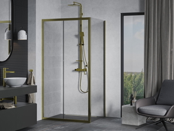 Mexen Apia extendable shower cubicle 100 x 80 cm, Transparent, Gold - 840-100-080-50-00