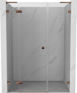 Mexen Lunar L left hinged shower door 155 cm, transparent, pink gold - 834SL-155-050-60-00-L