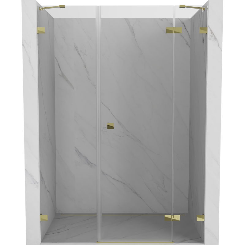 Mexen Lunar shower door hinged right 155 cm, transparent, gold - 834S-155-050-50-00-P