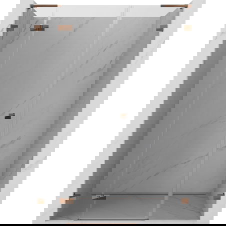 Mexen Lunar L Left Hinged Shower Door 160 cm, Transparent, Pink Gold - 834SL-160-050-60-00-L