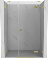 Mexen Lunar 120 cm Right Hinged Shower Door, Transparent, Brushed Gold - 834S-120-050-55-00-P