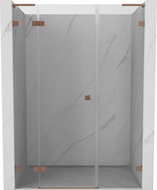 Mexen Lunar L left swinging shower door 120 cm, transparent, brushed copper - 834SL-120-050-65-00-L