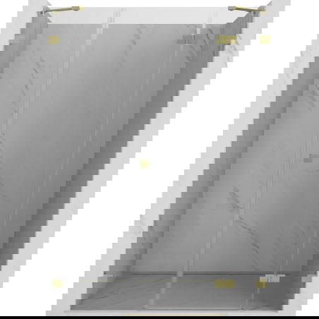 Mexen Lunar right-hinged shower door 125 cm, transparent, brushed gold - 834S-125-050-55-00-P