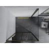Mexen Apia sliding shower enclosure 100 x 100 cm, transparent, gold - 840-100-100-50-00