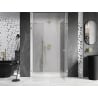 Mexen Lunar right-hinged shower door 150 cm, transparent, brushed gold - 834S-150-050-55-00-P