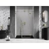 Mexen Lunar right-hinged shower door 150 cm, transparent, brushed gold - 834S-150-050-55-00-P