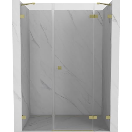 Mexen Lunar right hinged shower door 155 cm, transparent, brushed gold - 834S-155-050-55-00-P